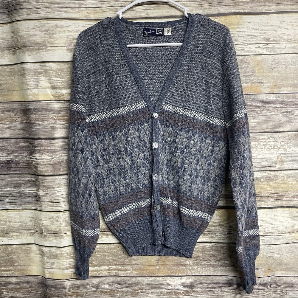 Rittenhouse Square Vintage Wool Blend Sweater Mens Large Button Up USA 90s‎